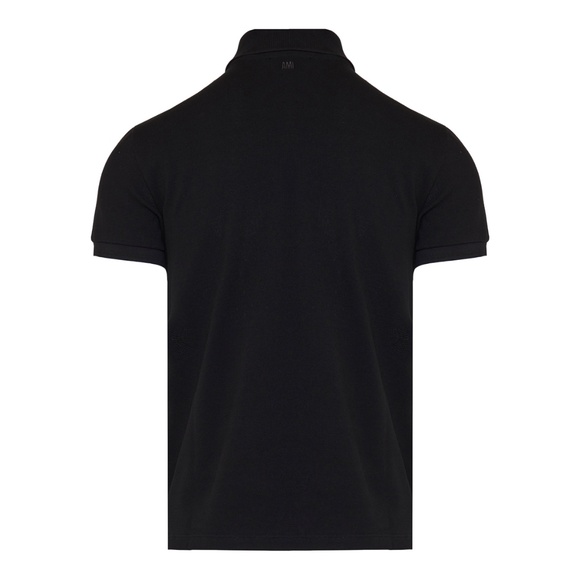 AMI PARIS LOGO EMBROIDERED DE COEUR POLO T-SHIRT BLACK SIZE XL - Picture 2 of 3